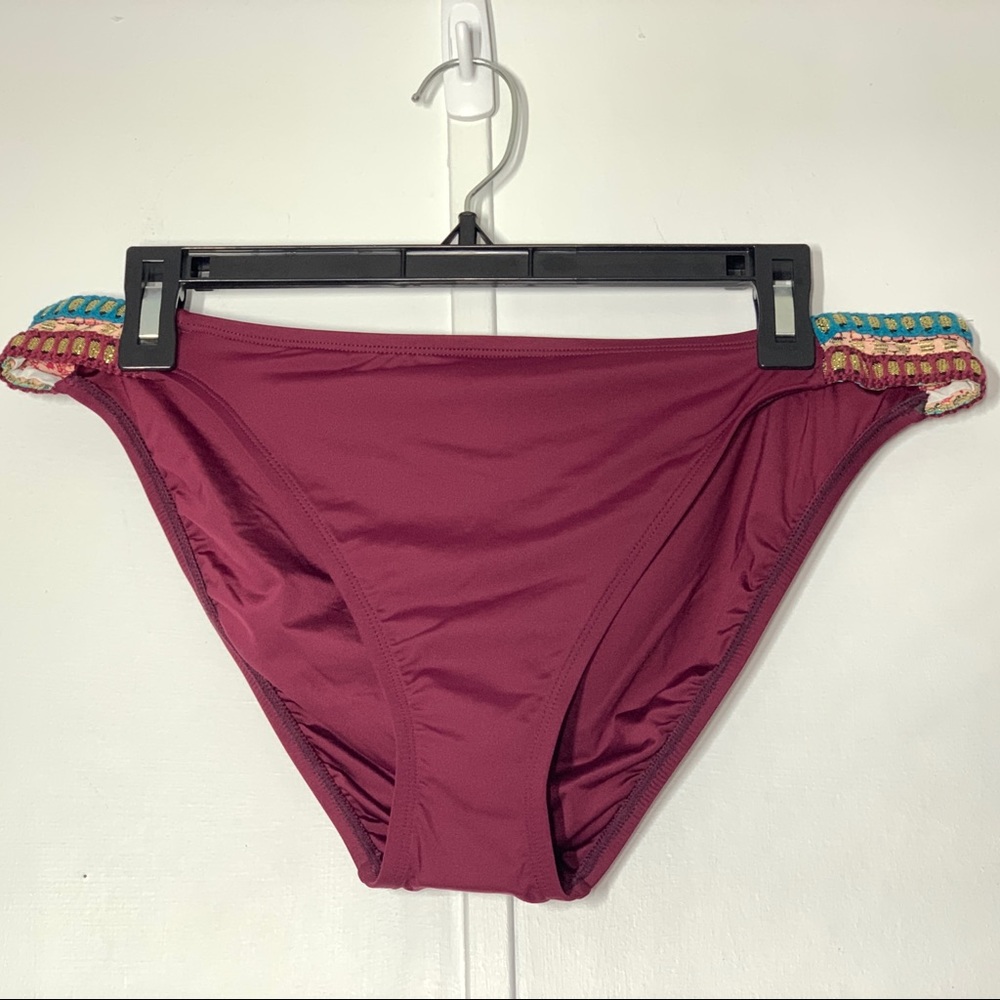 La Blanca Mahogany Stitch Hipster Bikini Bottom Mid Rise Swimwear - Picture 3 of 9